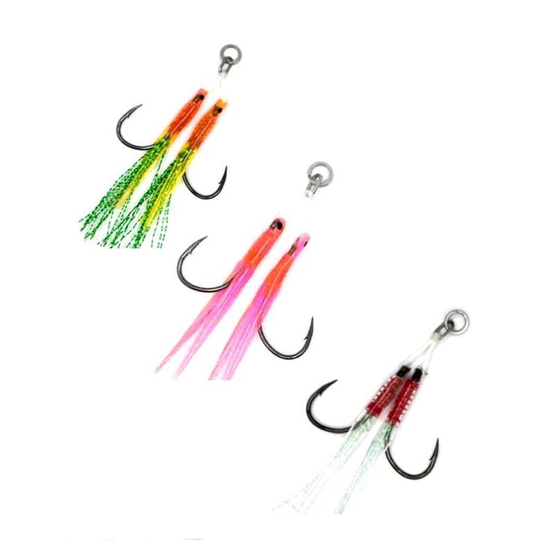 Mustad MICRO WORM DOUBLE JIGGING ASSIST RIG J-ASSIST6 ✔️️ Assist Hooks ✓  TOP PRICE 