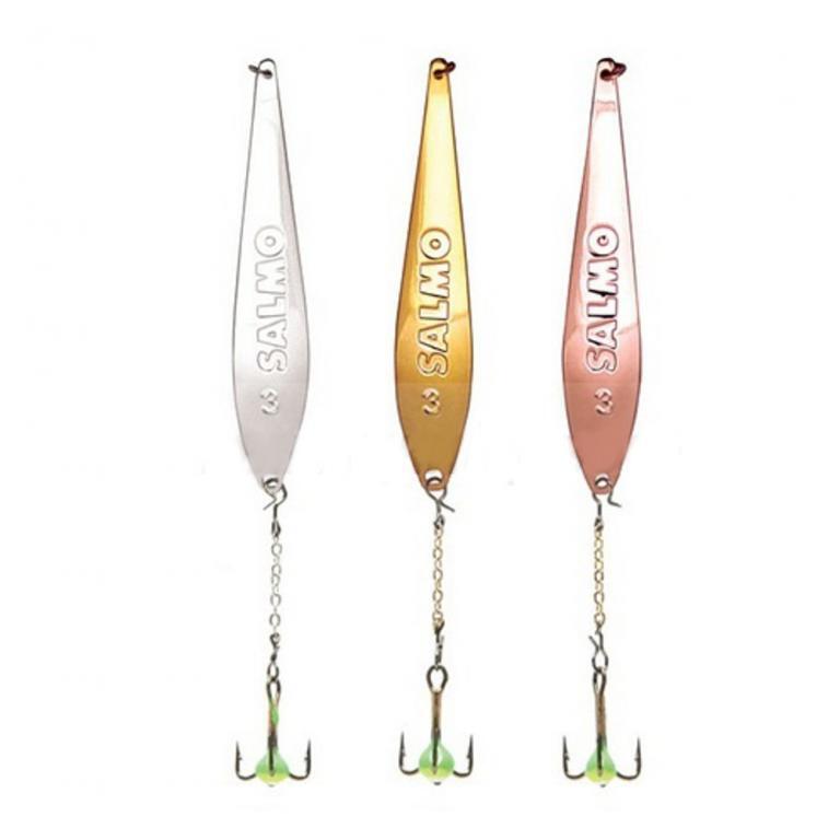 Lucky John S-2-Z vertical lure with a chain and a treble hook