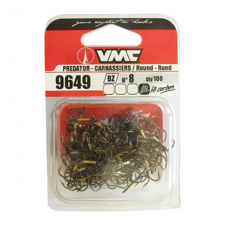 VMC 9649 Round Bend Treble Hook Size 8 Jagged Tooth Tackle