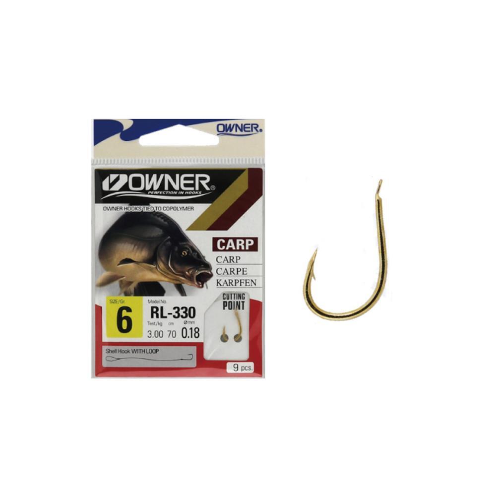 Hooks to Nylon Owner RL 330 CARP GOLD ✴️️️ Hooks to Nylon ✓ TOP PRICE -  Angling PRO Shop