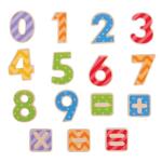Дървени магнитни цифри и знаци, многоцветни BJ266