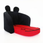 Детски разтегателен фотьойл в червено и черно