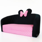 Детски разтегателен диван в розово и черно