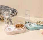 Хранилка за котка/куче с диспенсър за вода 500мл, лилава