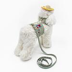 Дрешка-нагръдник за куче с повод, зелена