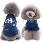 Пуловер за куче с копчета,  син, различни размери