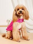 Светлоотразителен дъждобран за куче, розов