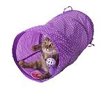 Тунел за котка с играчки,  53 х Ф25 см, лилав