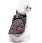 Модерно есенно-зимно палто с нагръдник за куче, розово-Copy