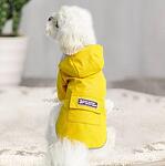 Водоустойчиво яке с качулка и джоб за куче, жълто