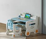 Детско бюро със столче LUX, синьо