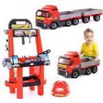 Детски камион с ремарке и работилница с инструменти