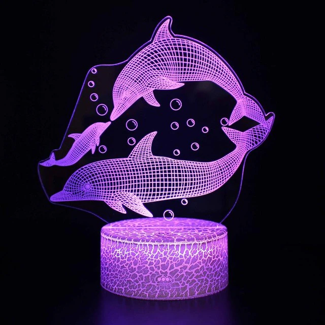 Холограмна LED 3D нощна лампа с различни форми