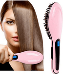 Електрическа четка за изправяне на коса с LCD дисплей и функция йонизация, Розова