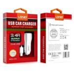 Fast Зарядно за Кола LDNIO 3.4A 12V Car Charger Lightning кабел