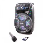 Активна Bluetooth караоке тонколона с LED светлини, безжичен микрофон и дистанцонно, 8" Feiyipu ES-81