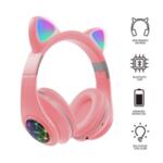 Музикални Светещи котешки слушалки за уши, BT5.0 с микрофон AUX IN TF MP3 плейър Цветни LED светлини