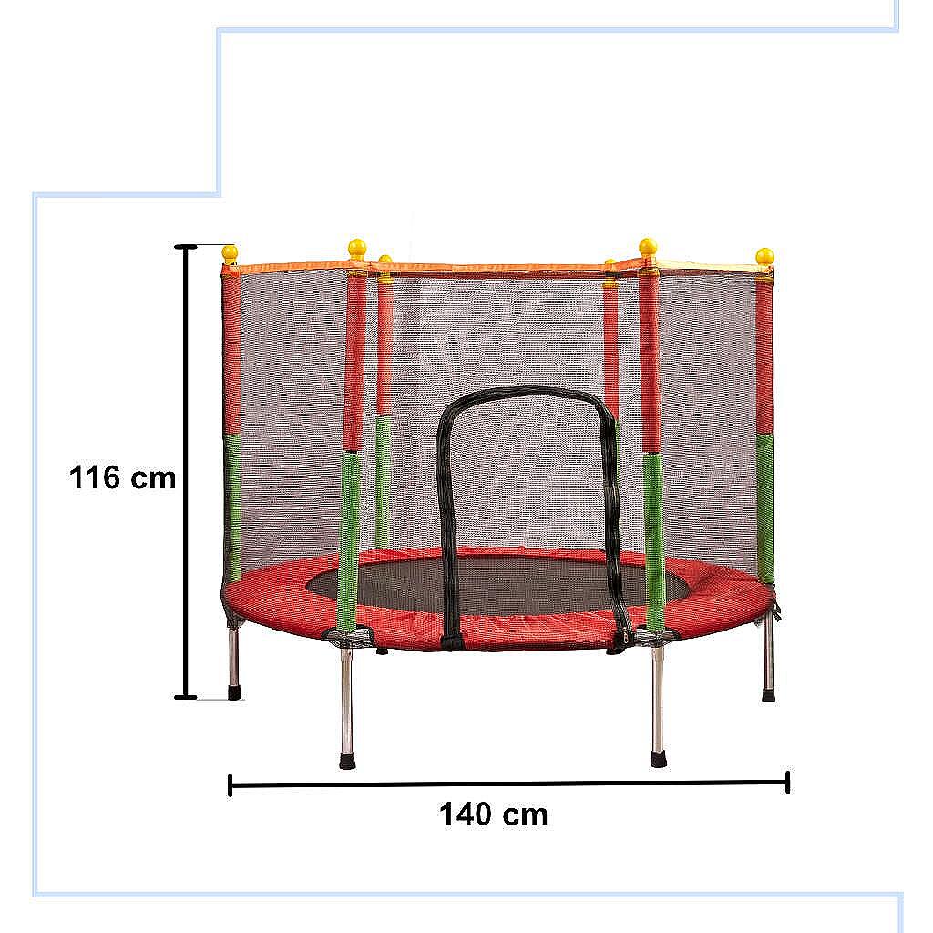 Градински батут за деца с мрежа 140x116cm