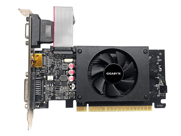 Видео карта Gigabyte GeForce GT 710, 2GB, GDDR5, 64 bit, D-Sub, DVI-D, HDMI Видео карта Gigabyte GeForce GT 710, 2GB, GDDR5, 64 bit, D-Sub, DVI-D, HDMI