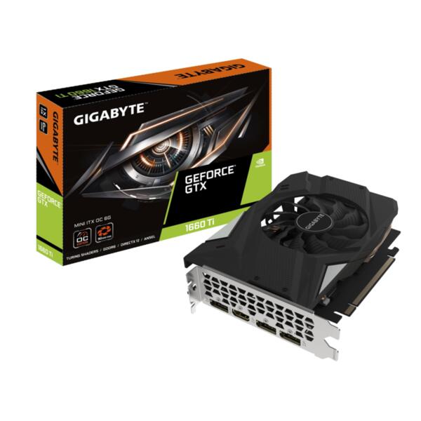 Видео карта GIGABYTE GTX 1660Ti Mini ITX OC Edition 6GB GDDR6 192 bit Видео карта GIGABYTE GTX 1660Ti Mini ITX OC Edition 6GB GDDR6 192 bit