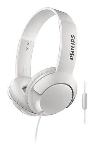 Philips слушалки с микрофон, цвят: бял