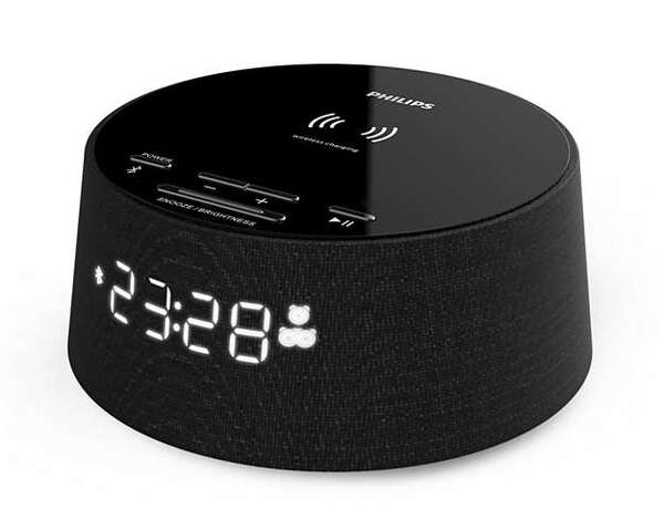 Philips Будилник, Bluetooth®, Безжична подложка за зареждане с Qi. USB порт, Bluetooth за музика и подкасти