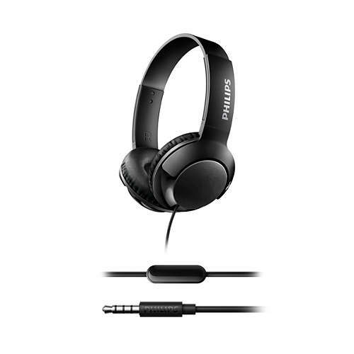 Philips слушалки с микрофон, цвят: черен