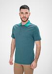 Зелена меланжирана мъжка тениска с яка STEFANO / Color 3