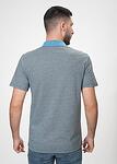 Тюркоаз меланжирана мъжка тениска с яка STEFANO / Color 5