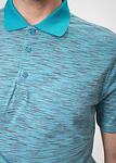 Меланжирана мъжка тениска с яка в ярко синьо EMOCIONE/ Color 2