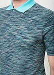 Меланжирана мъжка тениска с яка в светло синьо EMOCIONE/ Color 7