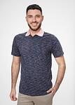Меланжирана мъжка тениска с яка в синьо и розово EMOCIONE/ Color 9