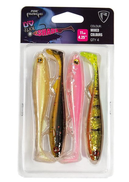 Gummifische Fox Rage Ultra UV Slick Shad Gemischte Farbe - Leurre de la pêche