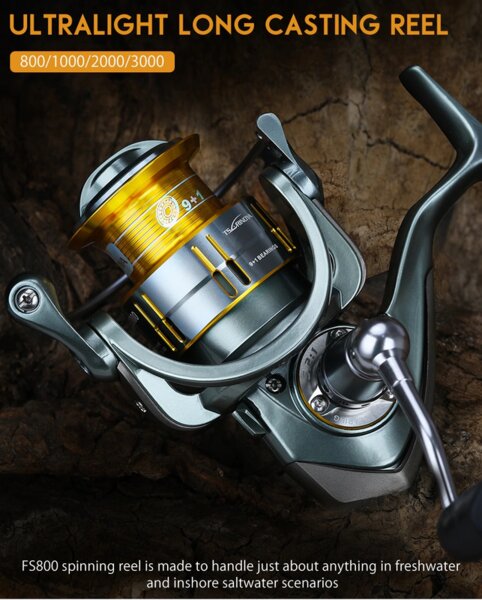 TSURINOYA Fishing Reel FS 500 800 1000 Ultralight Spinning