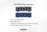 Суич NETGEAR GS105GE 1GBit 5port
