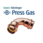 Коляно 90° Conex Banninger, медно, прес газ, >B< Press Gas
