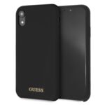 GUHCI61LSGLBK Guess Silicone Gold Logo Case Black for iPhone XR