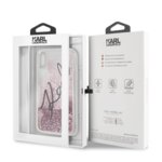 Karl Lagerfeld iPhone XR KLHCI61TRKSIGPI pink hardcase Signature Liquid Glitter Stars