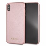 Guess GUHCI65IGLRG PU Leather Hard Case Iridescent Rose Gold for iPhone XS Max