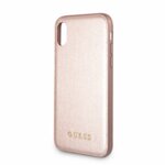 Guess GUHCI65IGLRG PU Leather Hard Case Iridescent Rose Gold for iPhone XS Max