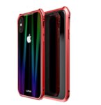 Luphie Aurora Snaps Magnetic Aluminium Hard Case Glass Red/Black for iPhone XS Max