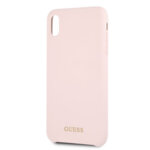 Guess GUHCI65LSGLLP Silicone Gold Logo Case Light Pink for iPhone XS Max