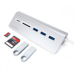Satechi TYPE-C Aluminum USB Hub  Card Reader - Silver