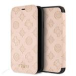 Guess Debossed Peony Book Case for iPhone XR Latte