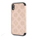 Guess Debossed Peony Book Case for iPhone XR Latte