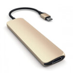 Satechi Aluminum SLIM TYPE-C MultiPort Adapter (HDMI 4K,PassThroughCharging,2x USB 3.0) - Gold