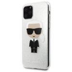 Karl Lagerfeld Glitter Iconic Body Cover for iPhone 11 Pro Silver (EU Blister)