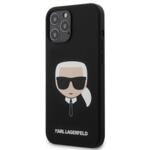 Karl Lagerfeld Head Silicone Cover for iPhone 12 Pro Max 6.7 Black