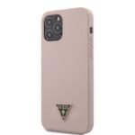 Guess Silicone Metal Triangle Cover for iPhone 12/12 Pro 6.1 Light Pink