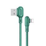 USAMS SJ455 U57 Lightning Brainded Dual Right-Angle Cable With Colorful Light 1.2m Green